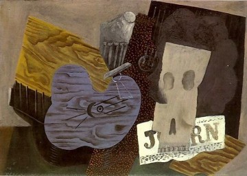 抽象的かつ装飾的 Painting - Guitare クレーンとジャーナル 1913 キュビスム